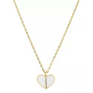 KATE SPADE Heritage Spade White Heart Mini Pendant Necklace NWT